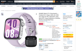 HUAWEI Watch FIT 4 Smartwatch y Freebuds SE 2 Negro por 169€