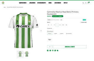 Primera equipación Real Betis 2024/2025 por solo 39,95€