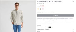 Camisa Oxford Solid Beige por 12,99€