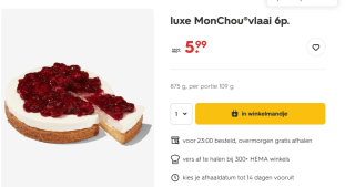 Luxe Monchoutaart voor €6 bij de HEMA