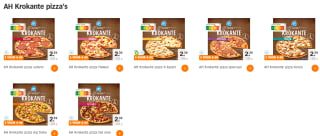 3 AH krokante pizza's voor €6 bij Albert Heijn