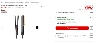 DYSON Airstrait Onyx/Gold Stijltang Zwart voor €399 bij de Mediamarkt