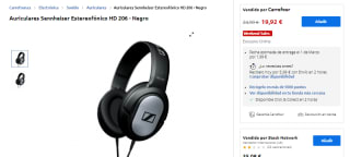 Sennheiser Auriculares Estereofónico HD 206 por 28,90€