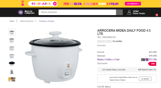Arrocera Midea Daily Food de 4.5L por 17.990
