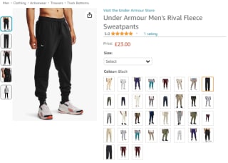Collect Amazon's Under Armour men's rival fleece sweatpants for £13.50
