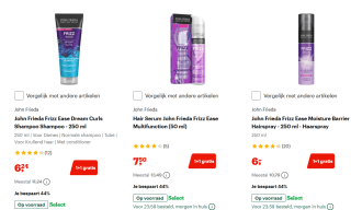 Tot 50% korting en 1 + 1 gratis op John Frieda & Guhl bij Bol
