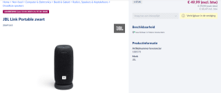 JBL Link Portable zwart voor €60,49 bij de Makro