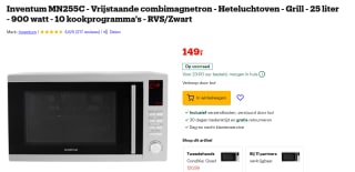 INVENTUM MN255C Vrijstaande combi magnetron voor €149 bij Bol