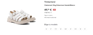 Sandalias Timberland Clairemont Way Fisherman blanco mate mujer por 49.5€