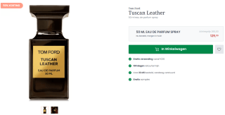 Tom Ford Tuscan Leather 50ml eau de parfum voor €129,99 bij Parfumerie.nl