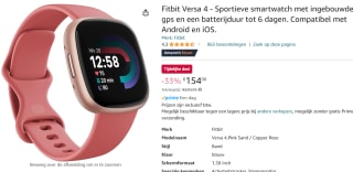 Fitbit Versa 4 - Smartwatch dames en heren - Roze voor €154 bij Amazon