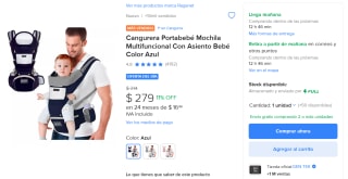Cangurera Portabebé Mochila por $279 | Descuento Mercado Libre
