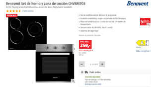 Benavent Set de horno y placa vitrocerámica CHVBM703 por 259€
