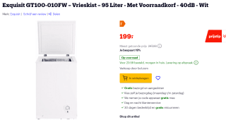Exquisit GT100-010FW – Vrieskist – 95 Liter - voor €199 bij Bol.com