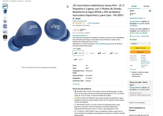 Auriculares JVC inalámbricos Gumy Mini 5.1 por 27,19€