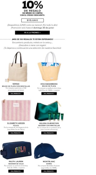 10% descuento sin mínimo de compra y regalos desde Prieto