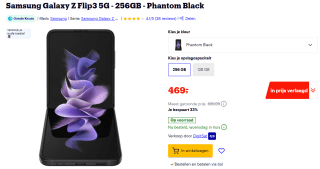 Samsung Galaxy Z Flip3 5G voor €469 bij Bol