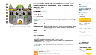 Castillo de Bowser con la figura Bowser de 6 cm con sonidos por 26,49€