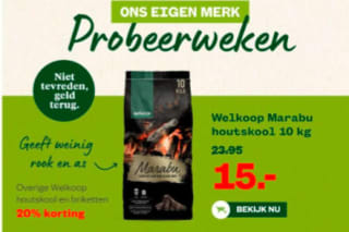 Welkoop Marabu BBQ - Houtskool - 10 kg voor €15