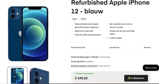 Refurbished Apple iPhone 12 128GB Blauw voor €549 bij Amac