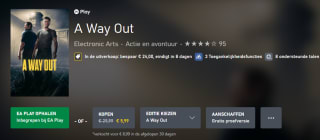A Way Out voor €5,,99 in de Xbox store