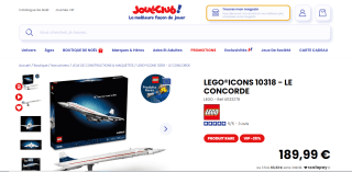 LEGO ICONS 10318 - le concorde à 189,99€