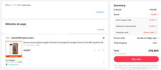 Google Pixel 8a 8GB+128GB Por 370,93€