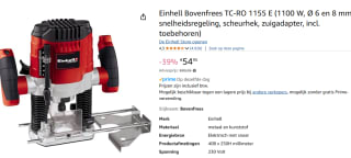 Einhell Elektrische Bovenfrees TC-RO 1155 E - 1100 W voor €54,99 bij Amazon