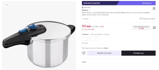 Monix Veloce Set Olla Express de Cocina, Presión Rápida, Duo 4 + 6 Litros por 67,90€