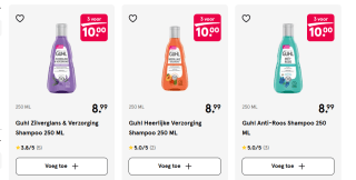 Alle Guhl producten 3 voor €10 bij de Etos