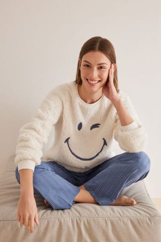 Sudadera borreguito blanco SmileyWorld por 5,99€