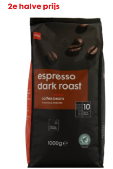 Koffiebonen van de Hema 2de halve prijs