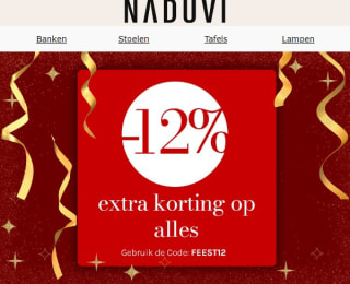 12% korting op alles bij Naduvi