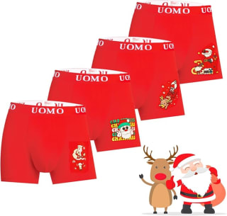 4 Calzoncillos bóxer Trendy Boy navideños por 11,99€