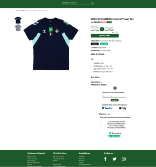 Camiseta de viaje Hummel Real Betis 2023-24 por solo 10,79€