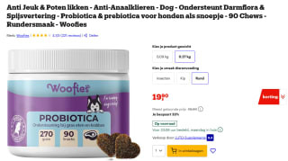 Woofies Anti-jeuk- en pootlikkende probiotica voor €19,90 bij Bol