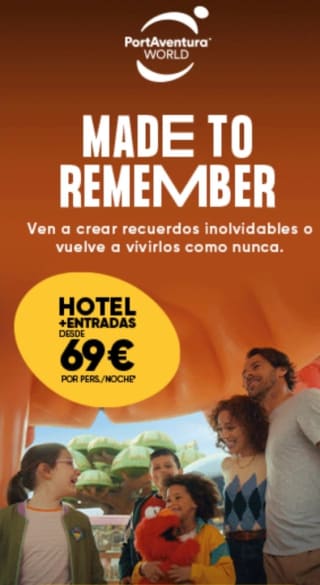 Entrada + Hotel PortAventura por 69€ por persona.