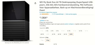 WD My Book Duo 44TB voor €1.064,56 bij Amazon
