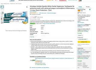 Himalaya Herbals Sparkly White Herbal Vegetarian Toothpaste por 2,54€