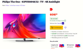 Philips The One 43PUS8848 Ambilight (2023) voor €609,02 bij Bol.com