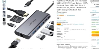 Adaptador Hub USB C MAVINEX 9 en 1 por 19.99€