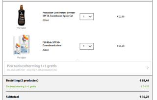 1+1 Gratis op alle zonbescherming bij Kruidvat