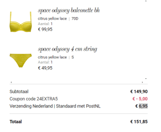 2 lingeriesets voor €130 dmv code bij Marlies Dekkers