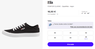 Zapatillas Casual de Hombre Fila POINTER CLASSIC por 16.5€