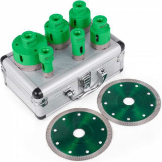 Conjunto de brocas y 2 hojas de sierra de diamante por 56.69€