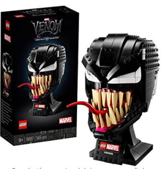 LEGO 76187 Marvel Spider-Man Venom Mask, Super Heroes Maqueta para Construir para Adultos, Set de Superhéroe Coleccionable