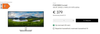 Dell P3421W Curved monitor voor €379 bij Dustin Home