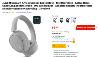 JLAB Jbuds LUX ANC Draadloze Koptelefoon voor €59,99 bij Bol