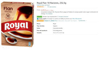 Pack de 3 Unidades de Royal Flan Con Caramelo Líquido Preparado En Polvo 10 Raciones por 4.5€