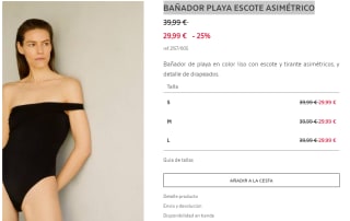 25% dto en Bañadores mujer ZARA HOME